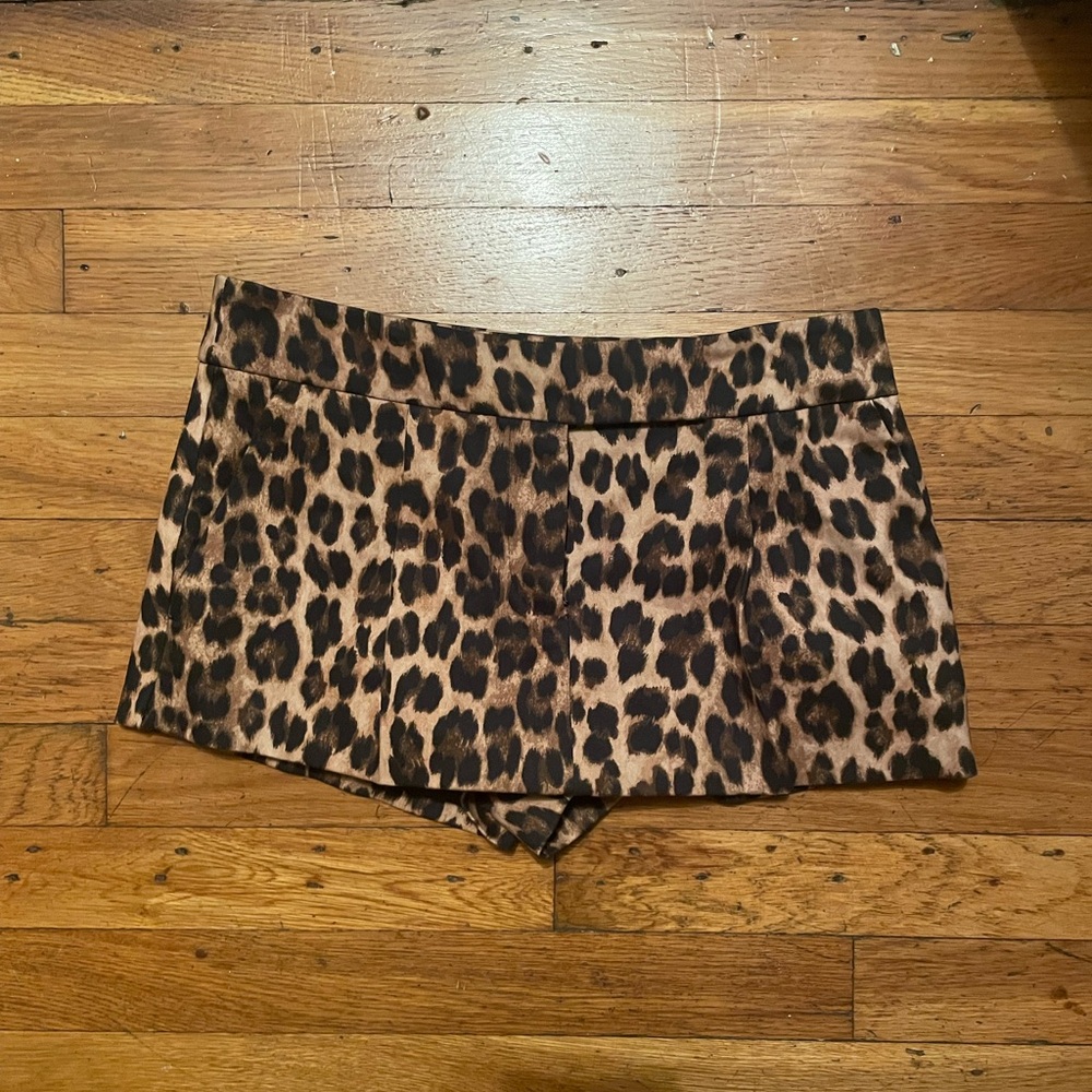Mango High Waist Leopard Skort